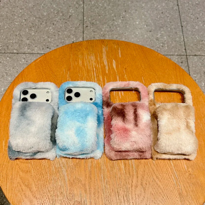Winter Fluffy Gradient iPhone Plush Case