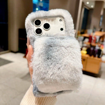 Winter Fluffy Gradient iPhone Plush Case