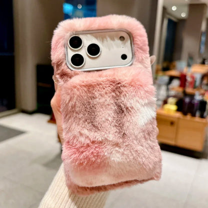 Winter Fluffy Gradient iPhone Plush Case