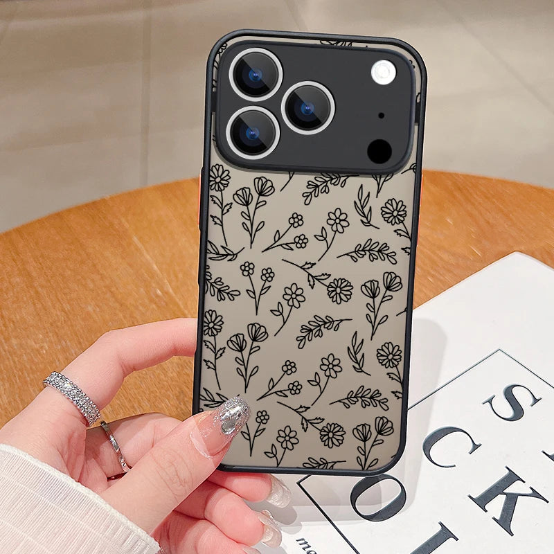 Matte Floral iPhone Shockproof Hybrid Case