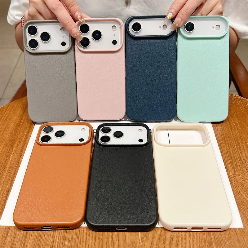 Matte Leather-Texture iPhone Soft TPU Case
