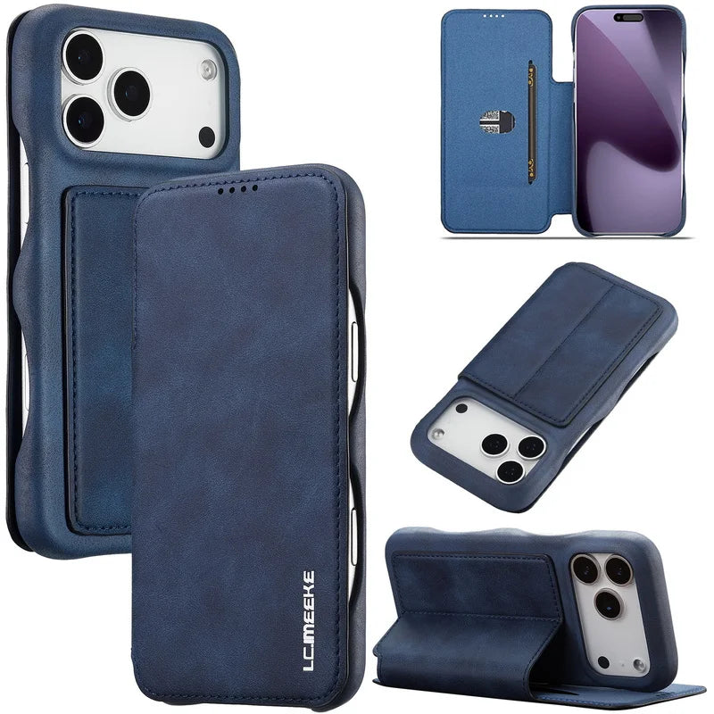 Leather Flip Wallet iPhone Case Cover
