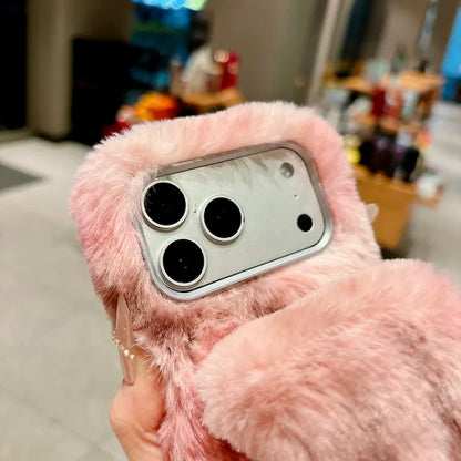 Winter Fluffy Gradient iPhone Plush Case