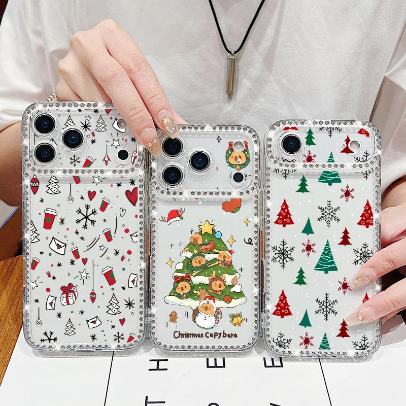 Merry Christmas Bling Diamond Case For iPhone