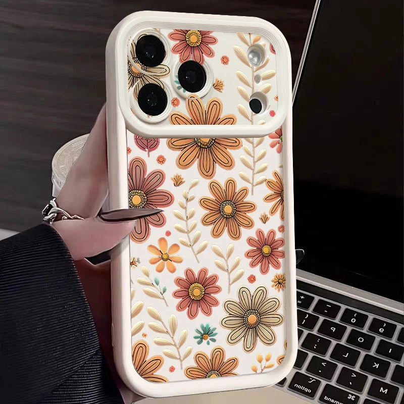 Cartoon Flowers iPhone Soft TPU Case