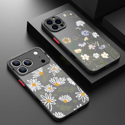 Matte Floral iPhone Shockproof Hybrid Case