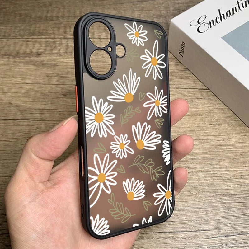 Matte Floral iPhone Shockproof Hybrid Case