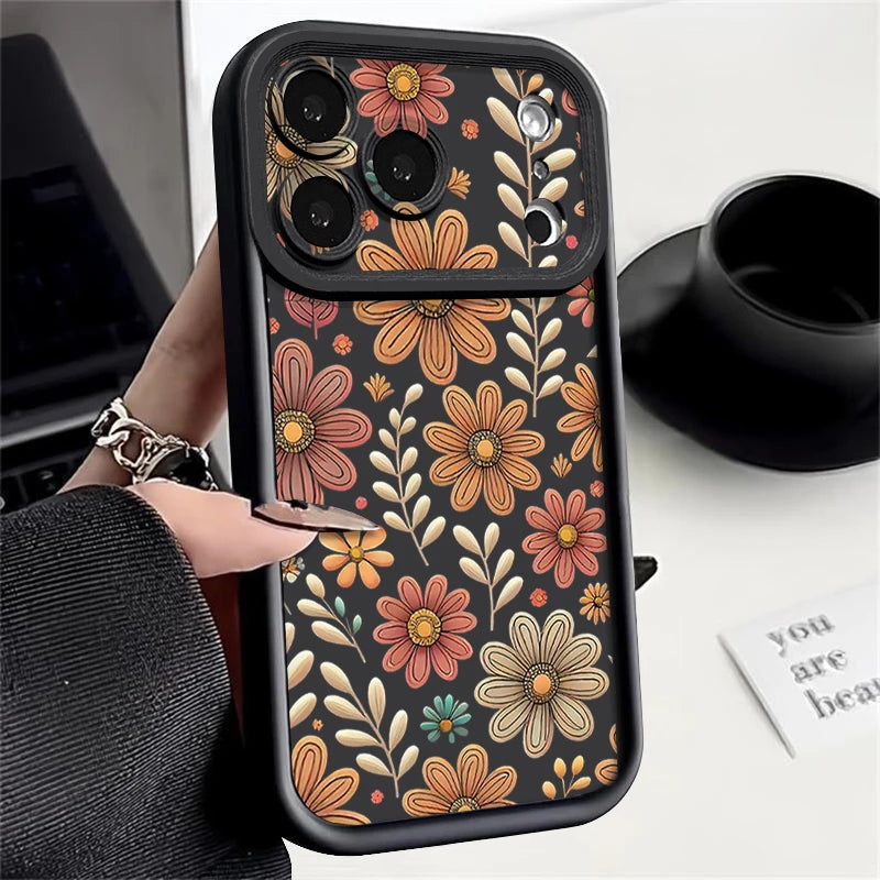 Cartoon Flowers iPhone Soft TPU Case