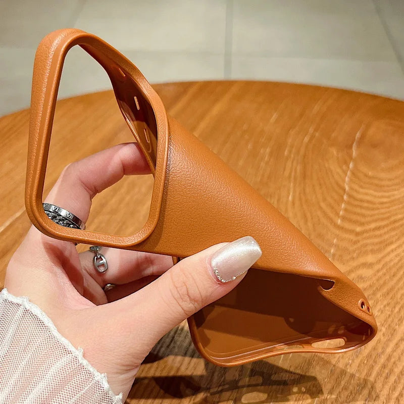 Matte Leather-Texture iPhone Soft TPU Case