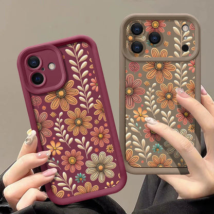 Cartoon Flowers iPhone Soft TPU Case