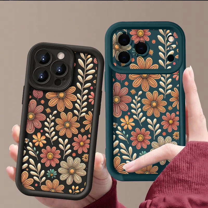 Cartoon Flowers iPhone Soft TPU Case