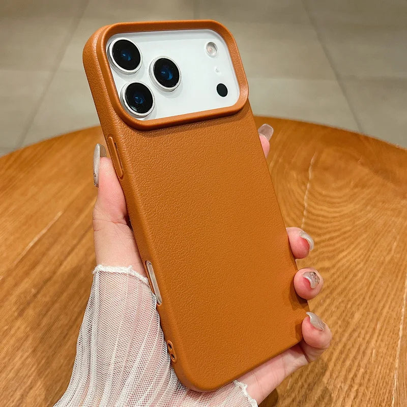 Matte Leather-Texture iPhone Soft TPU Case