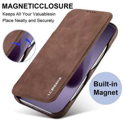 Leather Flip Wallet iPhone Case Cover