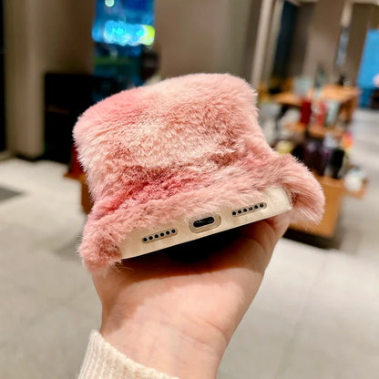 Winter Fluffy Gradient iPhone Plush Case