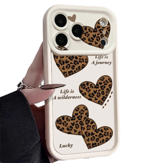 Leopard Heart iPhone Soft TPU Case