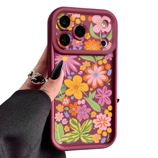 Pink Floral TPU Silicone iPhone Case